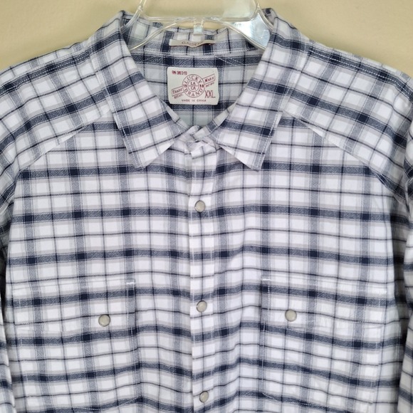 Lucky Brand Other - Lucky Brand Shirt Men 2XL Blue‎ Pearl Snap Long Sleeve Western Rodeo Casual